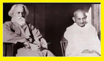 Rabindranath Tagore and Mahatma Gandhi. 04